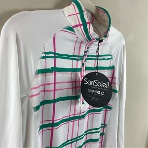 San Soleil Women’s 1/4 Zip Long Sleeve UPF 50 Golf Shirt Top Sz S‎